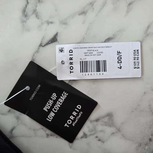 NWT Torrid 4X Black Slim Fix Underwire Strappy Back One Piece Swimsuit Slimming - Picture 6 of 12